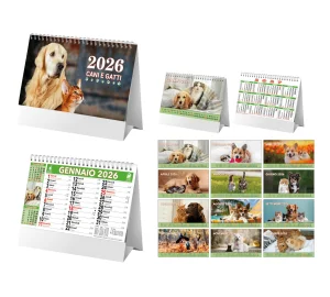 D075 CALENDARIO DA TAVOLO CANI E GATTI