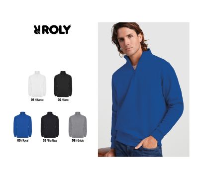 1109 ANETO FELPA COLLO ALTO MEZZA ZIP 