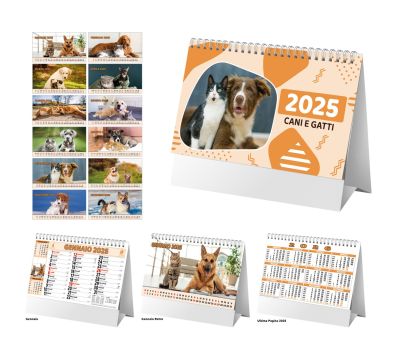 D075 CALENDARIO DA TAVOLO CANI E GATTI