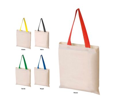 BORSA SHOPPER SACCHETTO DI COTONE VARIE GRAMMATURE CM 38X42