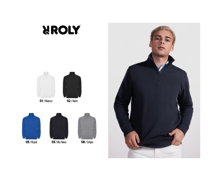 1109 ANETO FELPA COLLO ALTO MEZZA ZIP